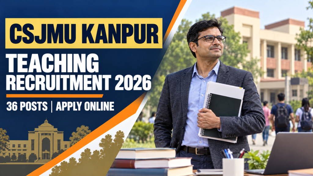 CSJMU Kanpur Teaching Recruitment 2026 for 36 Professor Associate Professor and Assistant Professor posts
